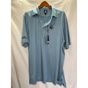 FootJoy FJ Prodry Stretch Shirt Men XL Stripe  Polo Reef‎ Blue & white